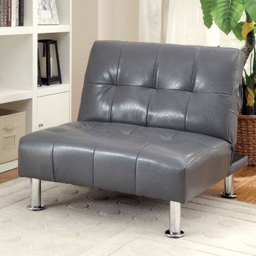 Perz Tufted Faux Leather Convertible Chairs (Photo 8 of 20)