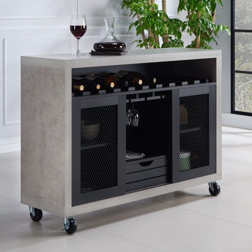 Industrial Cement-Like Multi-Storage Dining Buffets (Photo 5 of 20)
