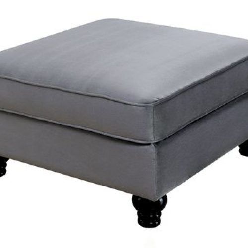 Brown And Gray Button Tufted Ottomans (Photo 1 of 20)