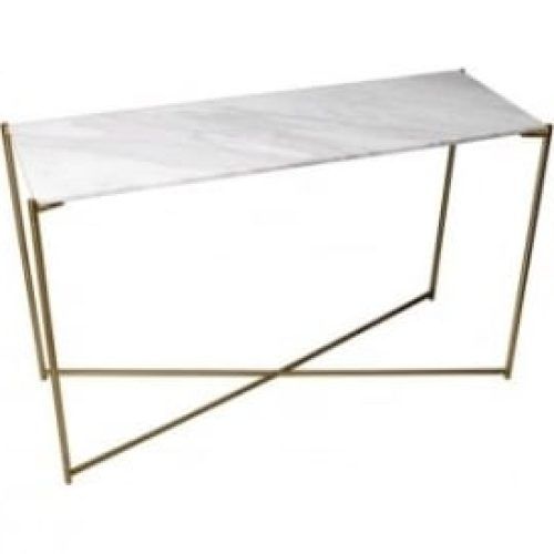 White Marble Gold Metal Console Tables (Photo 5 of 20)