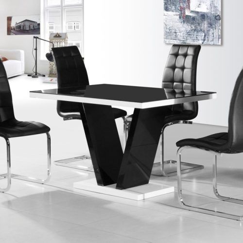 Round Black Glass Dining Tables And 4 Chairs (Photo 5 of 20)