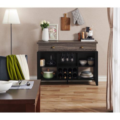 Rustic Black 2-Drawer Buffets (Photo 4 of 20)