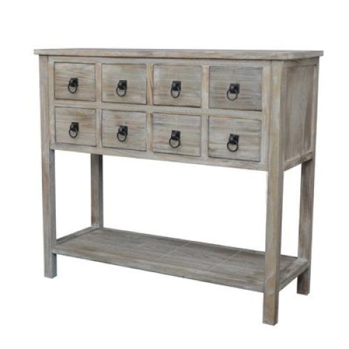 Gray Driftwood Storage Console Tables (Photo 7 of 20)
