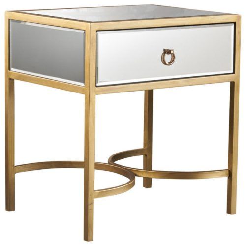 Gold And Mirror Modern Cube End Tables (Photo 10 of 20)