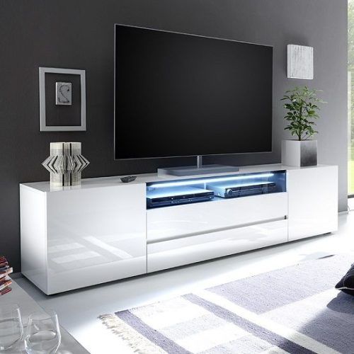 Ktaxon Modern High Gloss Tv Stands With Led Drawer And Shelves (Photo 8 of 20)