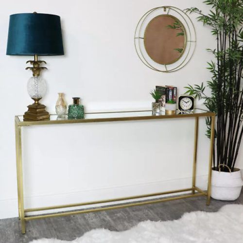 Hammered Antique Brass Modern Console Tables (Photo 18 of 20)