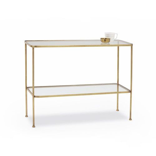 Elke Glass Console Tables With Brass Base (Photo 3 of 20)