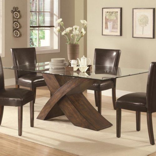 Glass Dining Tables With Wooden Legs (Photo 19 of 20)