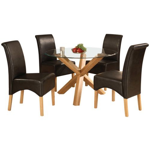 Glass Dining Tables And Leather Chairs (Photo 9 of 20)