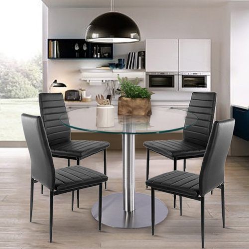 Glass Dining Tables And Leather Chairs (Photo 20 of 20)