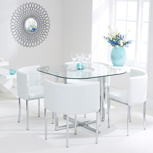 Glass Dining Tables White Chairs (Photo 4 of 20)