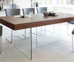 The 20 Best Collection of Glass Dining Tables with Wooden Legs