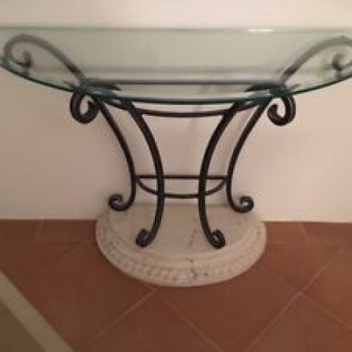Glass And Pewter Oval Console Tables (Photo 13 of 20)