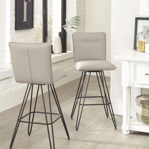 Jaxon Grey 5 Piece Extension Counter Sets With Fabric Stools (Photo 18 of 20)