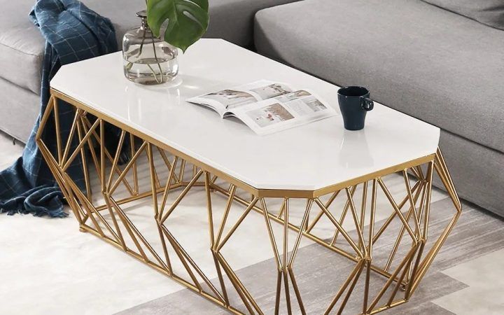 2024 Latest Glossy Finished Metal Coffee Tables