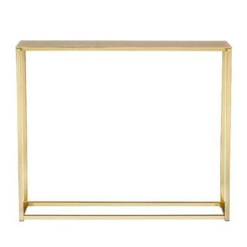 Square Black And Brushed Gold Console Tables (Photo 13 of 20)