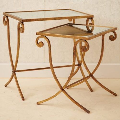 Antique Gold Nesting Console Tables (Photo 4 of 20)