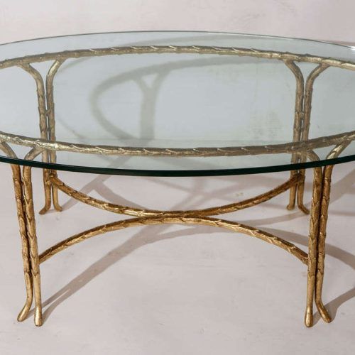 Glass And Gold Oval Coffee Tables (Photo 1 of 20)