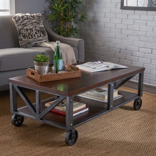 Montgomery Industrial Reclaimed Wood Coffee Tables With Casters (Photo 9 of 20)