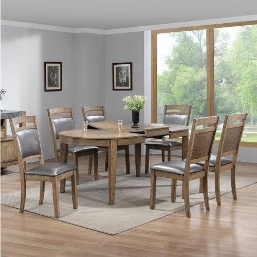Caira 7 Piece Rectangular Dining Sets With Upholstered Side Chairs (Photo 10 of 20)