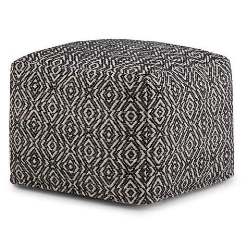 White And Blush Fabric Square Ottomans (Photo 18 of 20)