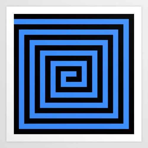 Symmetric Blue Swirl Credenzas (Photo 12 of 20)