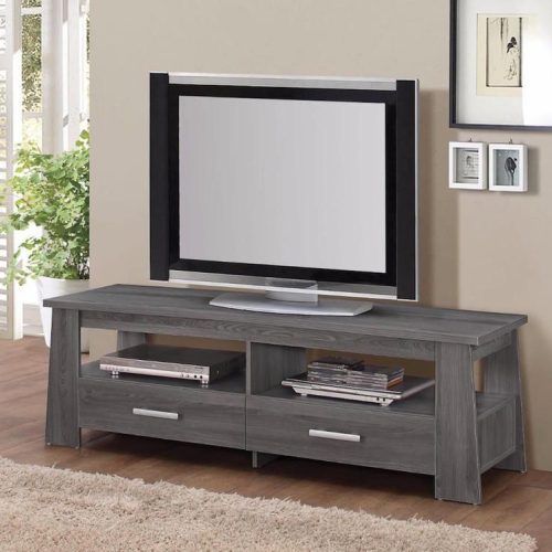 Rustic Grey Tv Stand Media Console Stands For Living Room Bedroom (Photo 10 of 20)