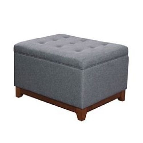 Textured Gray Cuboid Pouf Ottomans (Photo 1 of 20)