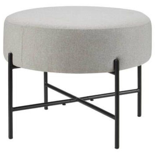 Gray Fabric Oval Ottomans (Photo 15 of 20)