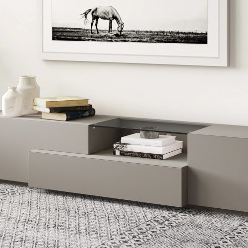 Rustic Grey Tv Stand Media Console Stands For Living Room Bedroom (Photo 18 of 20)