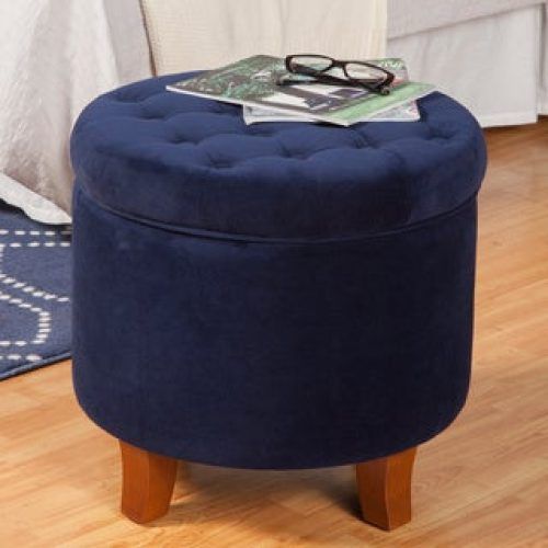 Gray Fabric Round Modern Ottomans With Rope Trim (Photo 4 of 20)