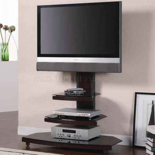 Modern Black Tv Stands On Wheels With Metal Cart (Photo 2 of 20)