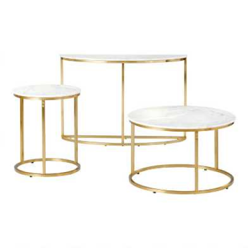 White Marble And Gold Console Tables (Photo 6 of 20)