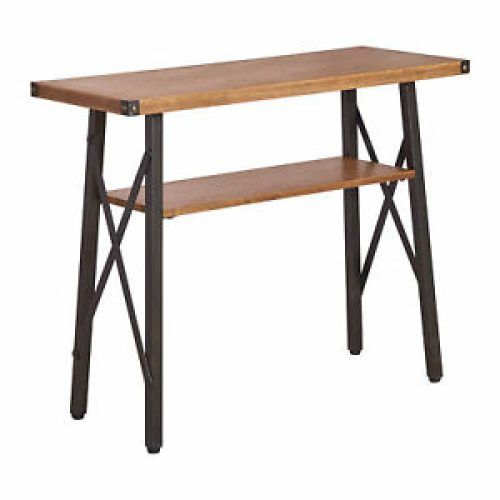 Black And Oak Brown Console Tables (Photo 5 of 20)