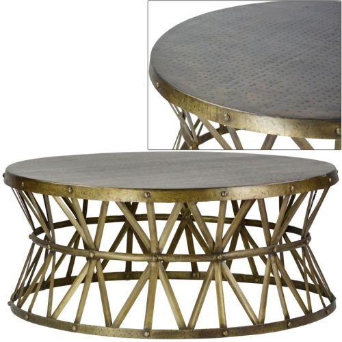 Hammered Antique Brass Modern Cocktail Tables (Photo 1 of 20)