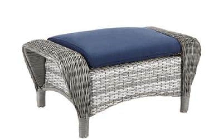 The 20 Best Collection of Navy and Light Gray Woven Pouf Ottomans