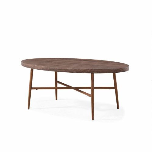 Handy Living Miami White Oval Coffee Tables With Brown Metal Legs (Photo 14 of 20)
