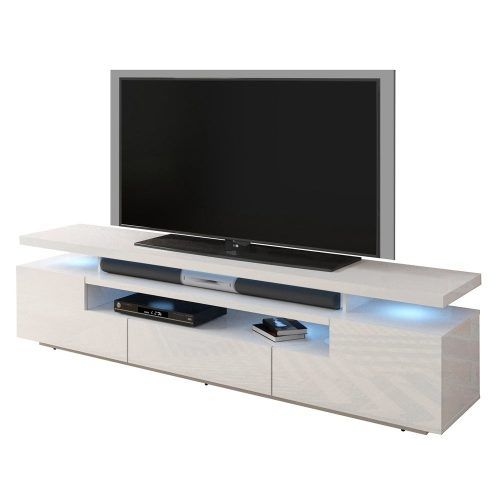 Ktaxon Modern High Gloss Tv Stands With Led Drawer And Shelves (Photo 3 of 20)