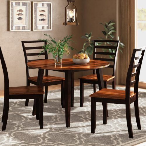 Hanska Wooden 5 Piece Counter Height Dining Table Sets (Set Of 5) (Photo 9 of 20)