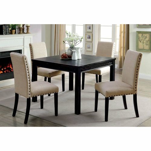 Hanska Wooden 5 Piece Counter Height Dining Table Sets (Set Of 5) (Photo 5 of 20)