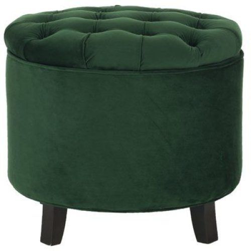 Charcoal Fabric Tufted Storage Ottomans (Photo 4 of 20)