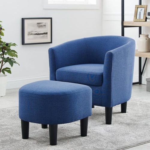 Harmon Cloud Barrel Chairs And Ottoman (Photo 1 of 20)