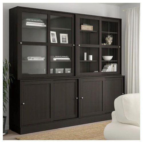 Dark Brown Tv Cabinets With 2 Sliding Doors And Drawer (Photo 9 of 20)