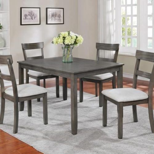 Jaxon Grey 5 Piece Round Extension Dining Sets With Upholstered Chairs (Photo 4 of 20)