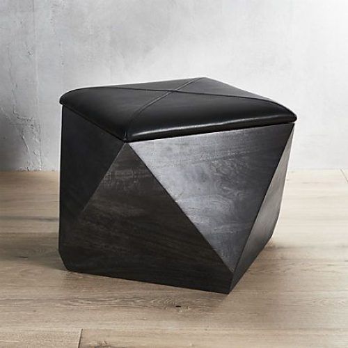 Black Leather Foot Stools (Photo 2 of 20)