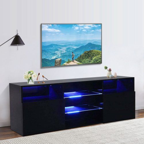 47" Tv Stands High Gloss Tv Cabinet With 2 Drawers (Photo 5 of 20)