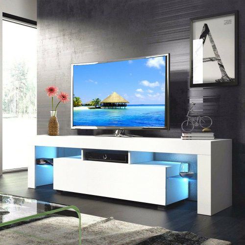 47" Tv Stands High Gloss Tv Cabinet With 2 Drawers (Photo 7 of 20)