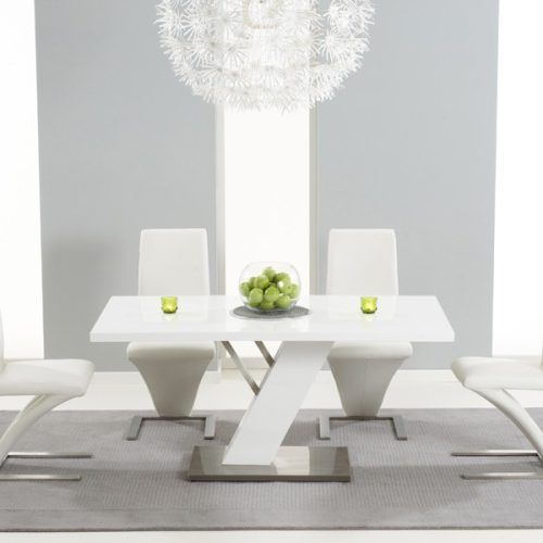 High Gloss White Dining Tables And Chairs (Photo 14 of 20)