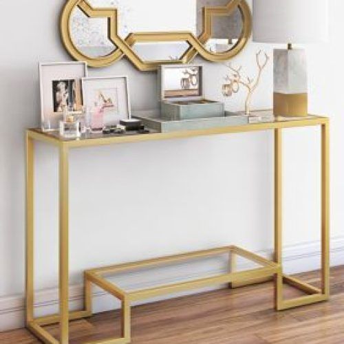 Glass And Gold Oval Console Tables (Photo 3 of 20)