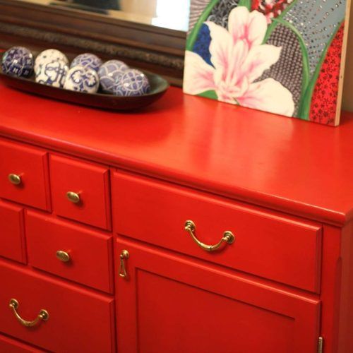 Ikea Red Sideboards (Photo 4 of 20)